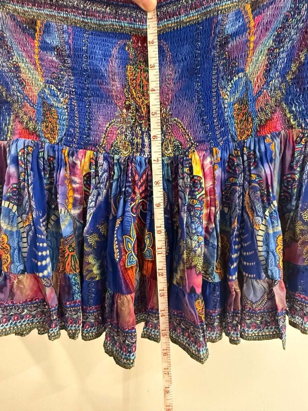 Camilla Silk Embellished Printed Smocked Skirt Tube Top - Picture 6 of 6